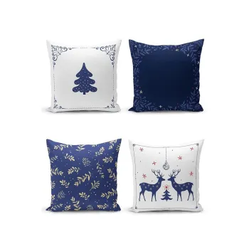 Fete de perna 4 buc. 43x43 cm cu model de Craciun Blue Christmas - Mila Home imagine