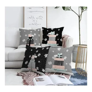 Fete de perna 4 buc. 43x43 cm cu model de Craciun Merry Christmas - Mila Home imagine