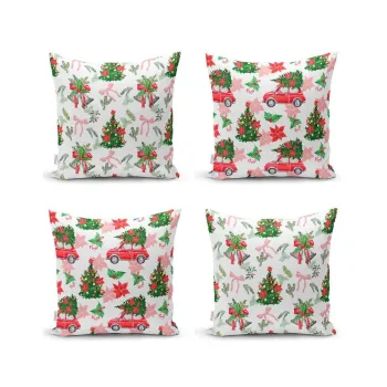 Fete de perna 4 buc. din material textil 43x43 cm cu model de Craciun - Mila Home imagine