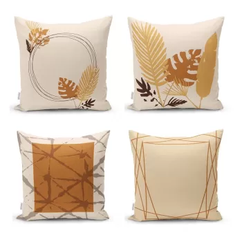 Fete de perna portocaliu-bej in set de 4 buc. 43x43 cm - Minimalist Cushion Covers imagine