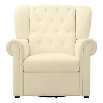 Fotoliu alb balansoar/chesterfield cu tapiterie din catifea Lillyse - Storaa imagine