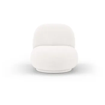 Fotoliu alb cu tapiterie din stofa boucle Chuck - Micadoni Home imagine