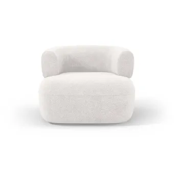 Fotoliu alb cu tapiterie din stofa boucle Jenny - Micadoni Home imagine