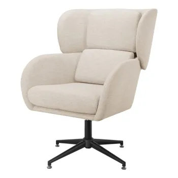 Fotoliu alb wing cu tapiterie din catifea Vanessa - Storaa imagine