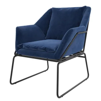 Fotoliu albastru cu tapiterie din catifea Avery - Storaa imagine