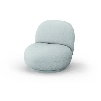 Fotoliu albastru deschis pivotant cu tapiterie din chenille Chuck - Micadoni imagine