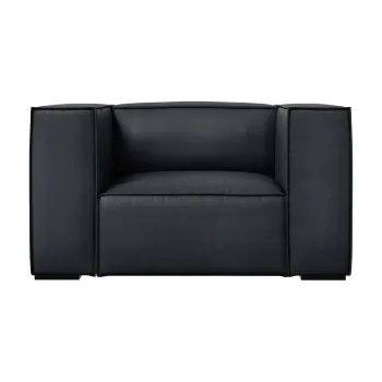 Fotoliu albastru inchis cu tapiterie din piele Madame - Windsor & Co Sofas imagine