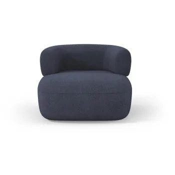 Fotoliu albastru inchis cu tapiterie din stofa boucle Jenny - Micadoni Home imagine