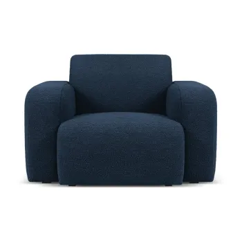 Fotoliu albastru inchis cu tapiterie din stofa boucle Molino - Micadoni Home imagine