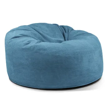 Fotoliu bean bag albastru cu tapiterie din catifea reiata Om 135 - SLOWDOWN imagine