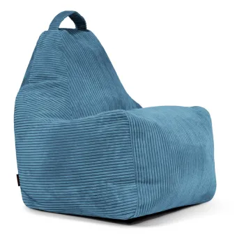 Fotoliu bean bag albastru cu tapiterie din catifea reiata Play Amuse - SLOWDOWN imagine