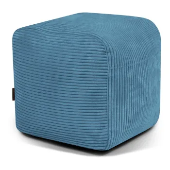 Fotoliu bean bag albastru cu tapiterie din catifea reiata Plus 50 Lounge - SLOWDOWN imagine