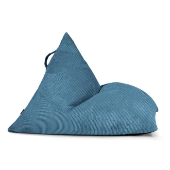 Fotoliu bean bag albastru cu tapiterie din catifea reiata Razz - SLOWDOWN imagine