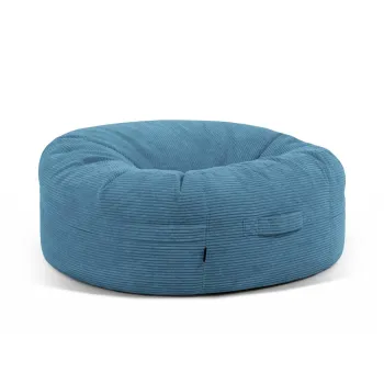 Fotoliu bean bag albastru cu tapiterie din catifea reiata Roll 135 - SLOWDOWN imagine