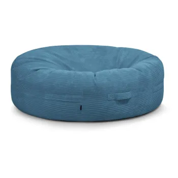 Fotoliu bean bag albastru cu tapiterie din catifea reiata Roll 190 - SLOWDOWN imagine