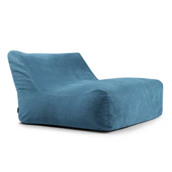 Fotoliu bean bag albastru cu tapiterie din catifea reiata Sofa Lounge - SLOWDOWN imagine