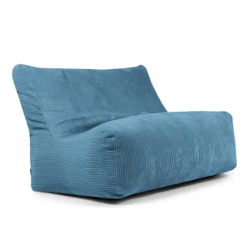 Fotoliu bean bag albastru cu tapiterie din catifea reiata Sofa Seat Lounge - SLOWDOWN imagine