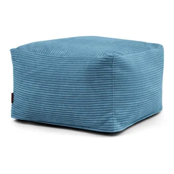 Fotoliu bean bag albastru cu tapiterie din catifea reiata Softbox MooG - SLOWDOWN imagine