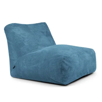 Fotoliu bean bag albastru cu tapiterie din catifea reiata Tube 100 - SLOWDOWN imagine