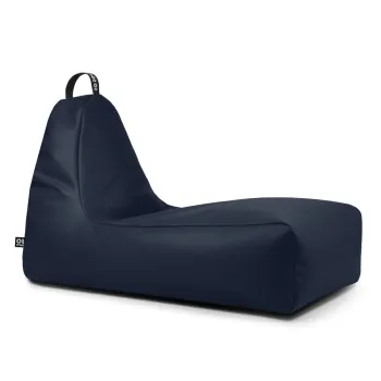Fotoliu bean bag albastru inchis cu tapiterie din imitatie de piele Chill XXL - So Soft? imagine