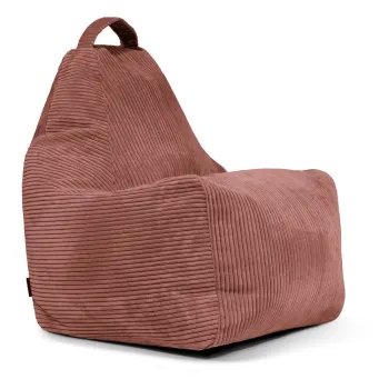 Fotoliu bean bag caramiziu cu tapiterie din catifea reiata Play Amuse - SLOWDOWN imagine