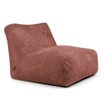Fotoliu bean bag caramiziu cu tapiterie din catifea reiata Tube 100 - SLOWDOWN imagine