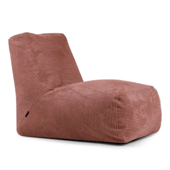 Fotoliu bean bag caramiziu cu tapiterie din catifea reiata Tube - SLOWDOWN imagine
