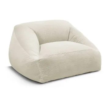 Fotoliu bean bag crem cu tapiE>erie din blanAartificialALilibet aEURBobochic Paris imagine