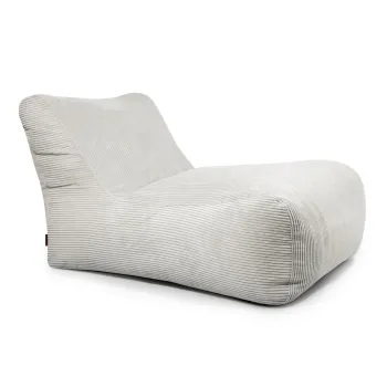 Fotoliu bean bag crem cu tapiterie din catifea reiata Lounge 100 - SLOWDOWN imagine
