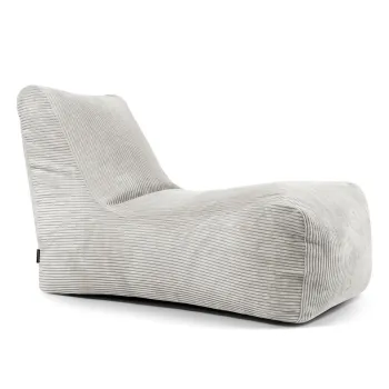 Fotoliu bean bag crem cu tapiterie din catifea reiata Lounge - SLOWDOWN imagine
