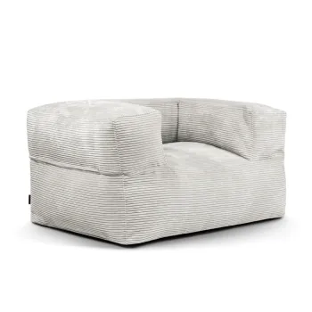 Fotoliu bean bag crem cu tapiterie din catifea reiata MooG - SLOWDOWN imagine