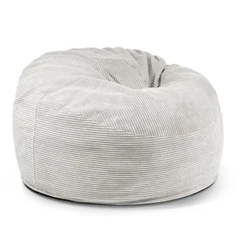 Fotoliu bean bag crem cu tapiterie din catifea reiata Om 110 - SLOWDOWN imagine