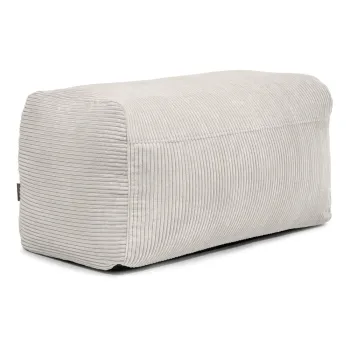 Fotoliu bean bag crem cu tapiterie din catifea reiata Plus 100 Lounge - SLOWDOWN imagine