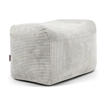 Fotoliu bean bag crem cu tapiterie din catifea reiata Plus 70 Lounge - SLOWDOWN imagine