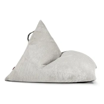 Fotoliu bean bag crem cu tapiterie din catifea reiata Razz - SLOWDOWN imagine
