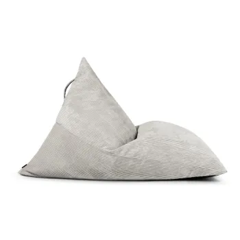 Fotoliu bean bag crem cu tapiterie din catifea reiata Razzmatazz - SLOWDOWN imagine