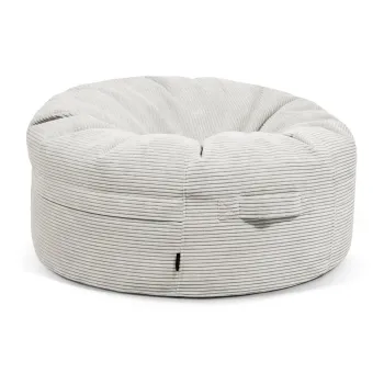 Fotoliu bean bag crem cu tapiterie din catifea reiata Roll 105 - SLOWDOWN imagine