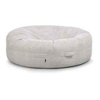 Fotoliu bean bag crem cu tapiterie din catifea reiata Roll 190 - SLOWDOWN imagine