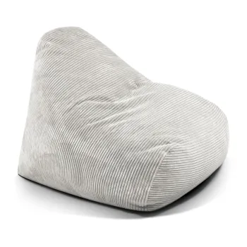 Fotoliu bean bag crem cu tapiterie din catifea reiata Snug 100 - SLOWDOWN imagine