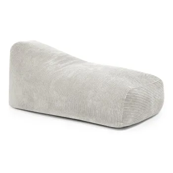 Fotoliu bean bag crem cu tapiterie din catifea reiata Snug 130 - SLOWDOWN imagine