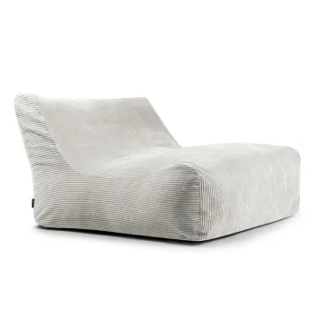 Fotoliu bean bag crem cu tapiterie din catifea reiata Sofa Lounge - SLOWDOWN imagine