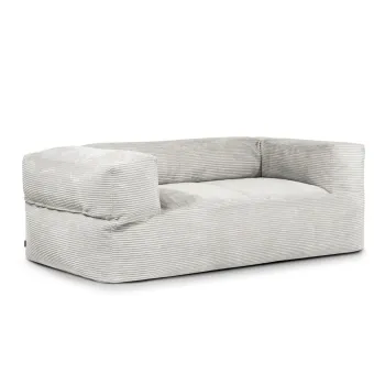 Fotoliu bean bag crem cu tapiterie din catifea reiata Sofa MooG - SLOWDOWN imagine