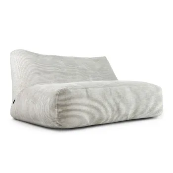 Fotoliu bean bag crem cu tapiterie din catifea reiata Sofa Tube 160 - SLOWDOWN imagine