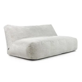 Fotoliu bean bag crem cu tapiterie din catifea reiata Sofa Tube 190 - SLOWDOWN imagine