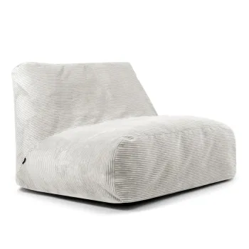 Fotoliu bean bag crem cu tapiterie din catifea reiata Sofa Tube - SLOWDOWN imagine