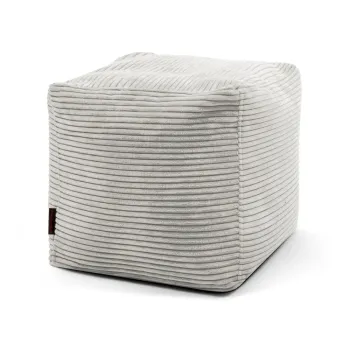 Fotoliu bean bag crem cu tapiterie din catifea reiata Up! MooG - SLOWDOWN imagine