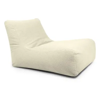 Fotoliu bean bag crem cu tapiterie din tesatura boucle Lounge 100 - SLOWDOWN imagine