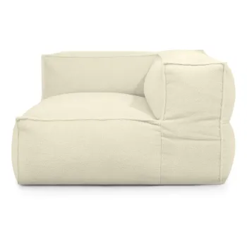 Fotoliu bean bag crem cu tapiterie din tesatura boucle Mass Corner 125 Left - SLOWDOWN imagine