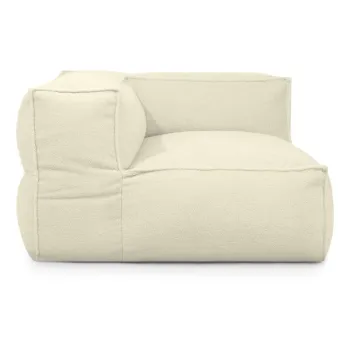 Fotoliu bean bag crem cu tapiterie din tesatura boucle Mass Corner 125 Right - SLOWDOWN imagine