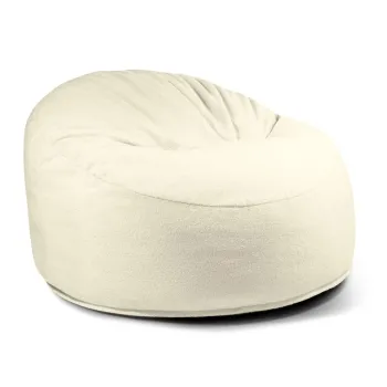 Fotoliu bean bag crem cu tapiterie din tesatura boucle Om 110 - SLOWDOWN imagine